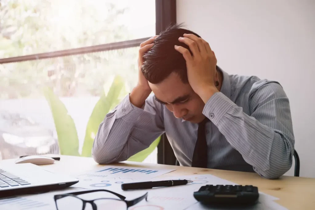 A man having headache.  