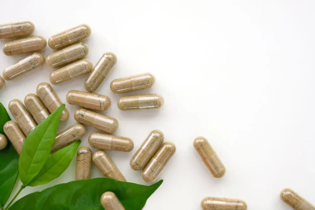 pills on white background