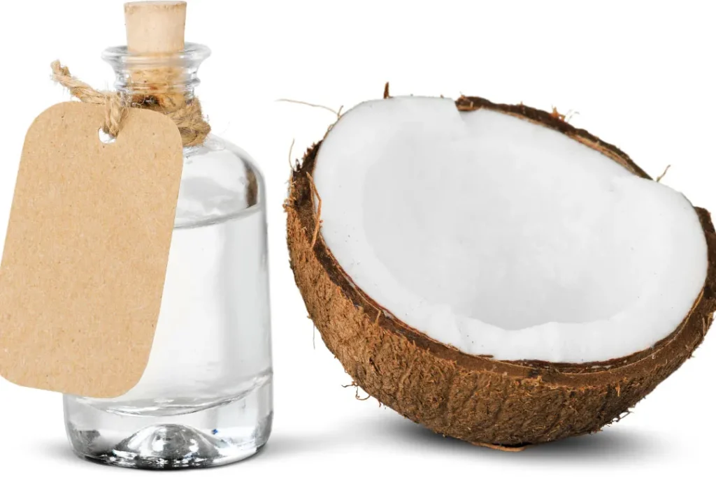 Coconut oil in bottle. 