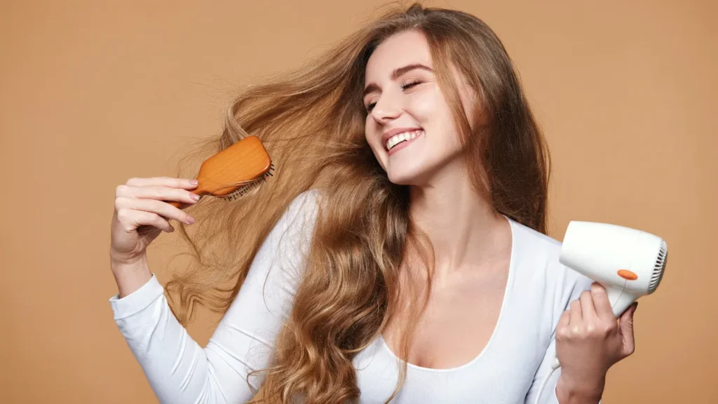 Lady having healthy hair. 