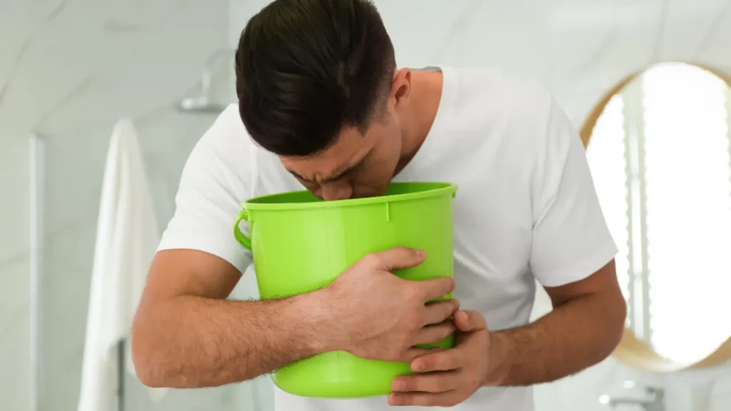 Man having vomit. 