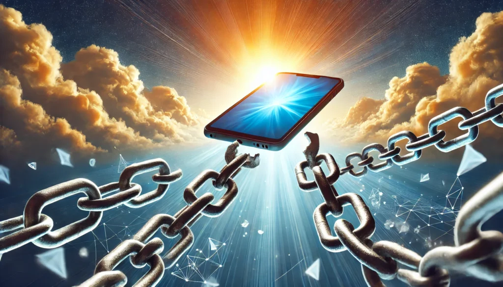 Breaking Free from Cell Phone Addiction
ALT Text: A powerful visual representation of a broken chain connected to a smartphone, symbolizing overcoming digital dependency, a key theme in many cell phone addiction articles.