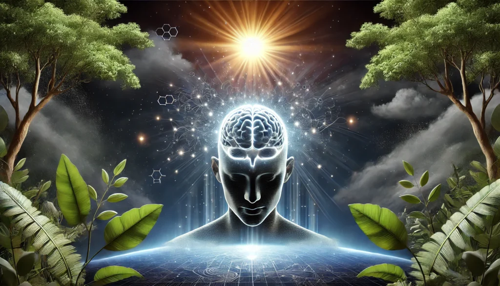 ALT Text: A powerful visual representation of a human brain regaining clarity after undergoing cell phone addiction therapy. The brain is shown glowing with renewed energy, surrounded by calming natural elements like trees and sunlight, symbolizing mental recovery and digital detox.