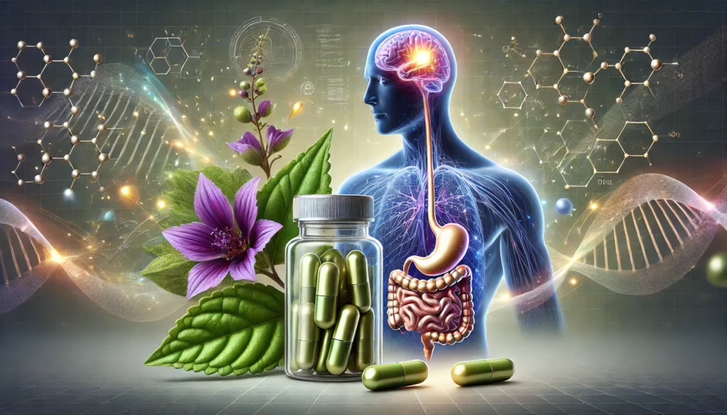 Forskolin (Coleus root) as a natural supplement for brain health and metabolism support.