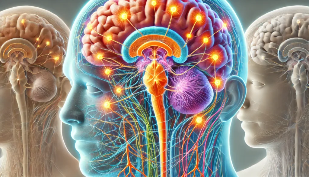 A text-free scientific depiction of the pons, showcasing its position in the brainstem and its connections to the cerebellum and other brain regions, emphasizing its roles in sleep and motor control.