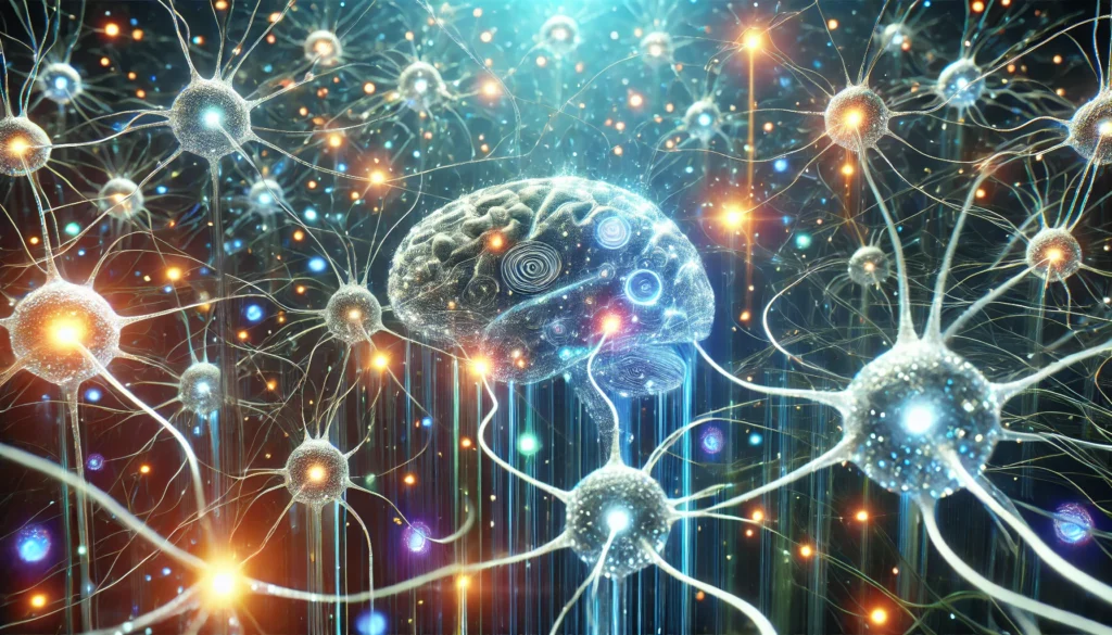 A futuristic depiction of neural connections altered by Effexor, showing some synapses glowing while others fade. The contrast between active and dimming pathways represents the medication’s potential impact on memory function and cognitive health.