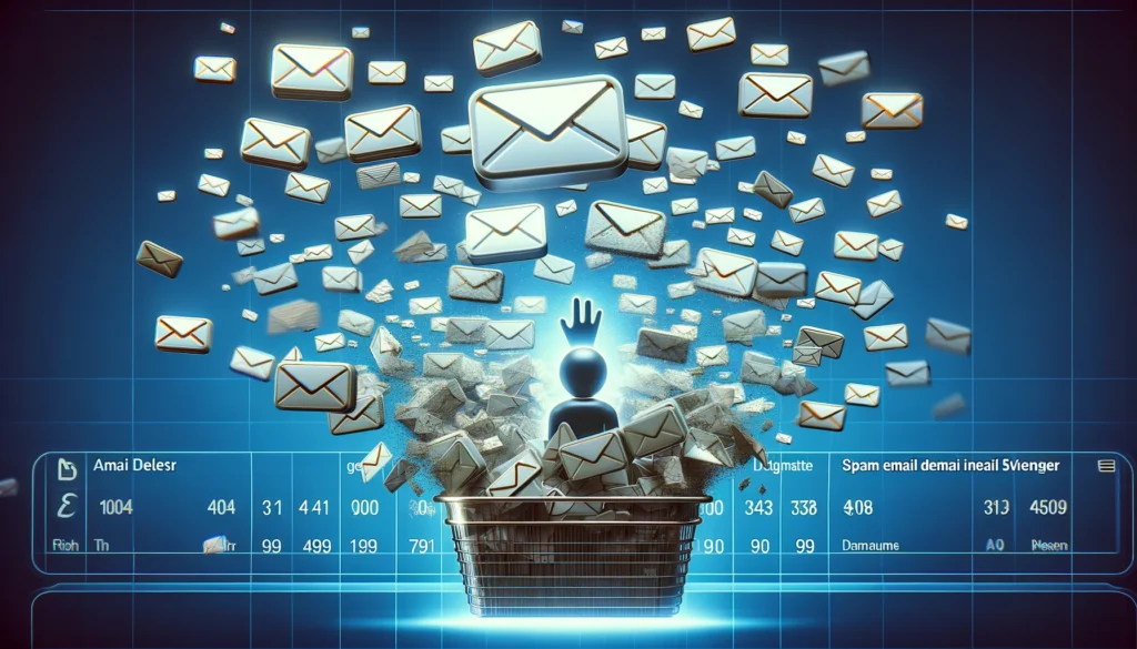 "A cluttered email inbox overwhelmed with spam email sign-ups, highlighting the need for an AI-powered email deleter to efficiently filter out unwanted messages."