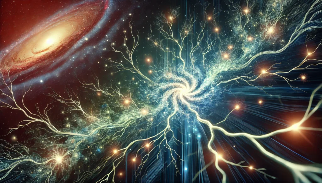 A visually rich concept art of memory consolidation in the brain, depicting neural pathways dynamically growing and strengthening over time. The illustration highlights synaptic plasticity with glowing branching neurons forming new connections, set against a deep space-like backdrop symbolizing the vast potential of human cognition.